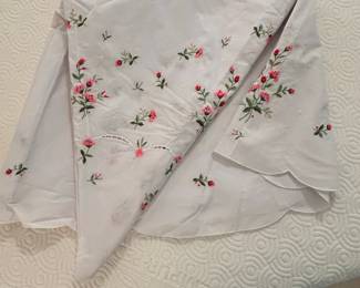 Embroidered Handkerchief with Floral Motifs
