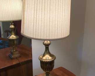 Stiffel Brass Urn Table Lamp with Pleated Shade