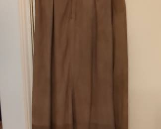 Vintage Suede Maxi Skirt - Brown