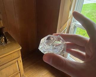 Cut Crystal Salt Cellars with Spoons (Set of 6)