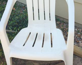 White Plastic Patio Chair