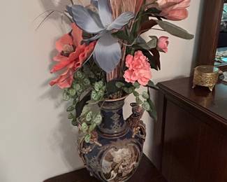 Capodimonte Porcelain Vase with Floral Arrangement