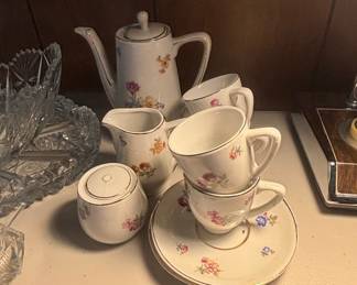 Floral Decorated Porcelain Tea Set