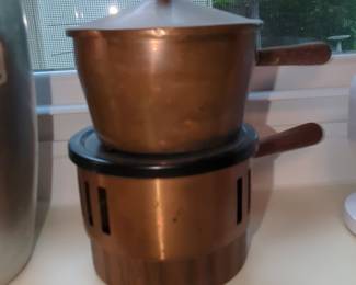 Vintage Culinox Switzerland Copper Fondue Set