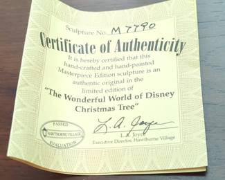 The Wonderful World of Disney Christmas Tree Sculpture