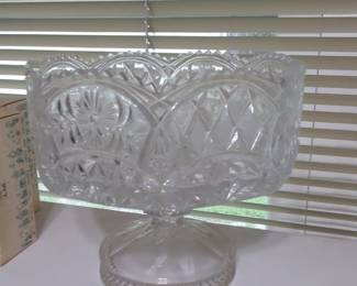 American Brilliant Period Cut Crystal Footed Compote Bowl
