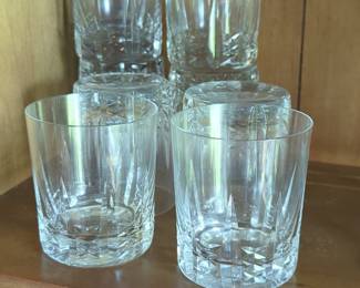 Set of 8 Cut Crystal Whiskey Glasses - Baccarat Piccadilly Pattern
