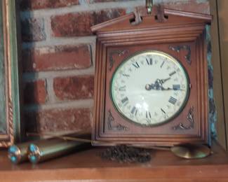 E. Schmeckenbecher Wooden Mantel Clock with Pendulum