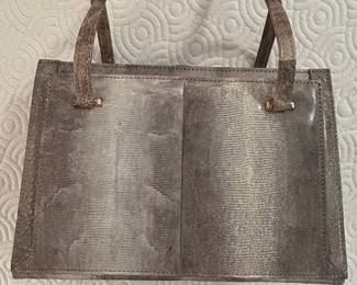 Vintage Lizard Skin Top Handle Handbag