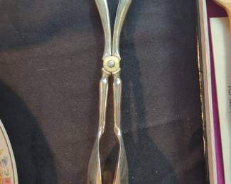 Italian Silver Plated Salad Serving Tongs