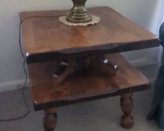 Two-Tiered Live Edge End Table