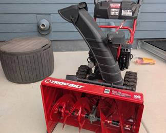 snowblower and storage ottoman