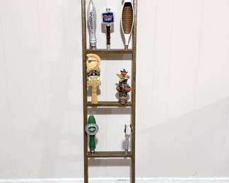 Rustic Wooden Ladder Decorative Display Beer Handles