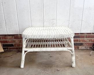 Wicker Two-Tier Side Table