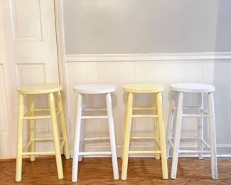 Set of 4 Wooden Counterstools