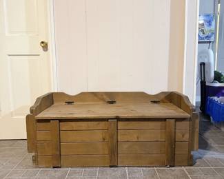 Rustic Wood Storage Entryway Bench