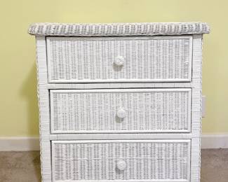 White Wicker Bachelor Chest