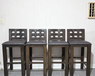 Set of 4 Espresso-Finished Barstools. This item is available for purchase pre-sale. It can be purchased on our website using this link: https://www.pureandsimplecarolinas.com/shop/cherryville