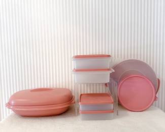 Vintage Tupperware Set Dusty Rose Color