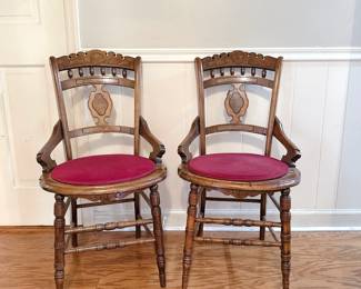 Pair of 19th Century Victorian Eastlake Armchairs