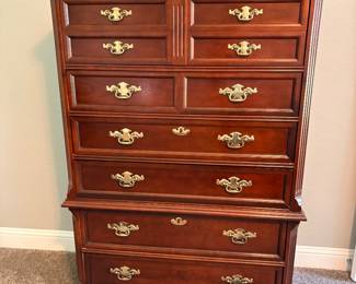 Bassett cherrywood tallboy dresser