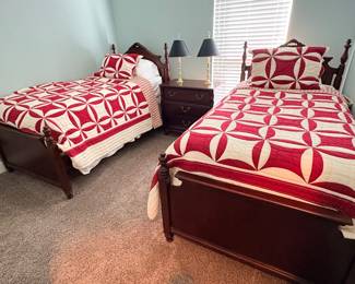 Twin beds with Pottery Barn comforters