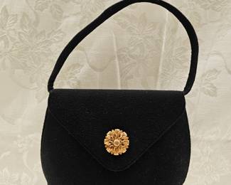 Bobbie Jerome Black Wool Handbag