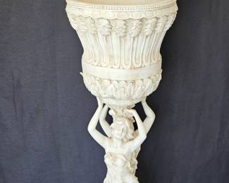 Vintage Resin Jardiniere / Pedistal Planter