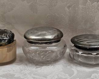 Glass & Silver Vanity Jars