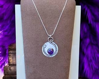 Natural Amethyst Pendant Necklace
