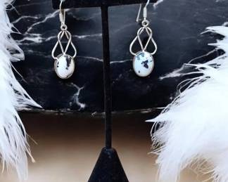 Southwestern Style White Buffalo Turquoise Earrings
