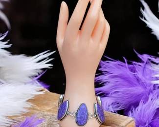 Purple Mosaic Jasper Toggle Bracelet