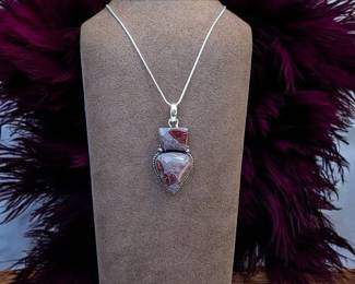Wave Dolomite Long Pendant Necklace