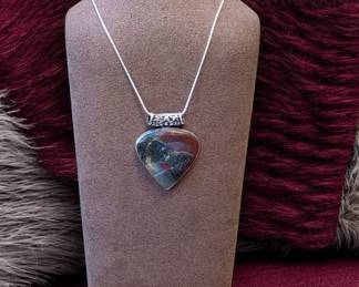 African Bloodstone Pendant Necklace