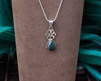 Copper Blue Apatite Pendant Necklace