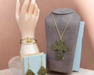 Religious Cross Necklace Earrings Bracelet