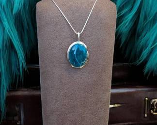 Green Botswana Agate Pendant Necklace