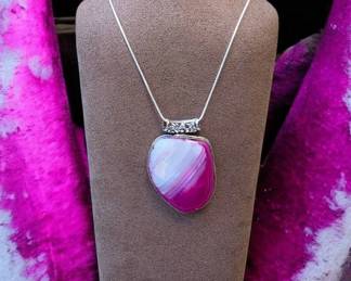 Pink Botswana Pendant Necklace