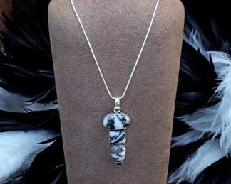 Long Buffalo Turquoise Pendant Necklace