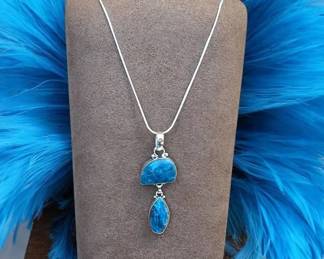 Blue Apatite Pendant Necklace