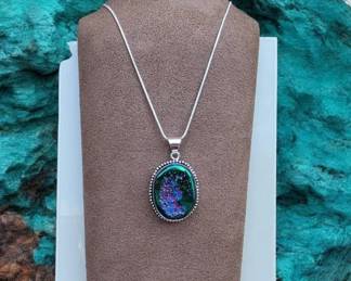 Titanium Druzy Pendant Necklace