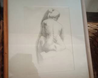 female nude figure study drawing