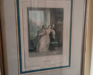 French 19th century print framed
