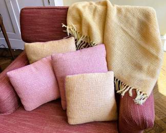 wool pillows and throw