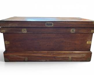 A very nice camphor wood Campaign chest with brass accents