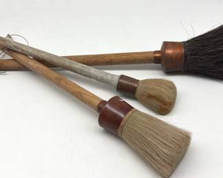 Trio of vintage French oversize paintbrushes