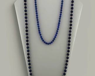 Two lapis and 14kt necklaces