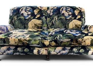 Pair of Howard sofa in printed floral velvet upholstery