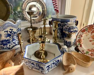 Brass and Blue and White