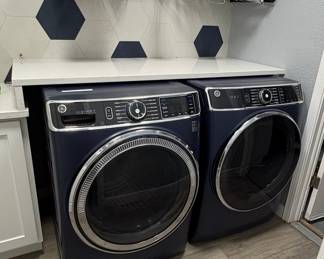 GE Profile Sapphire Blue Front Load Washer and Electric Dryer Set